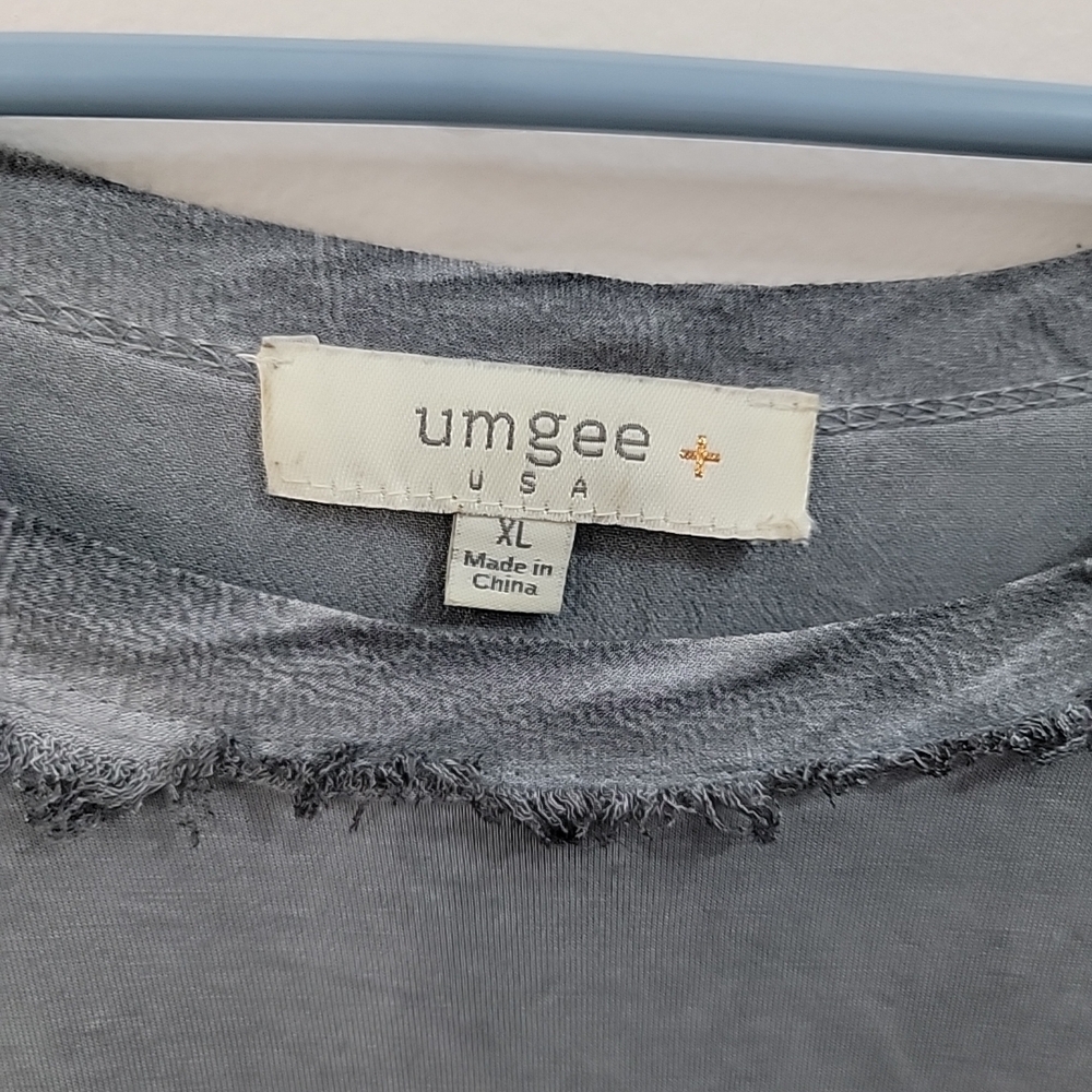 Umgee Washed Charcoal Gray Long Sleeve Tunic Top Size XL EUC - Picture 2 of 9